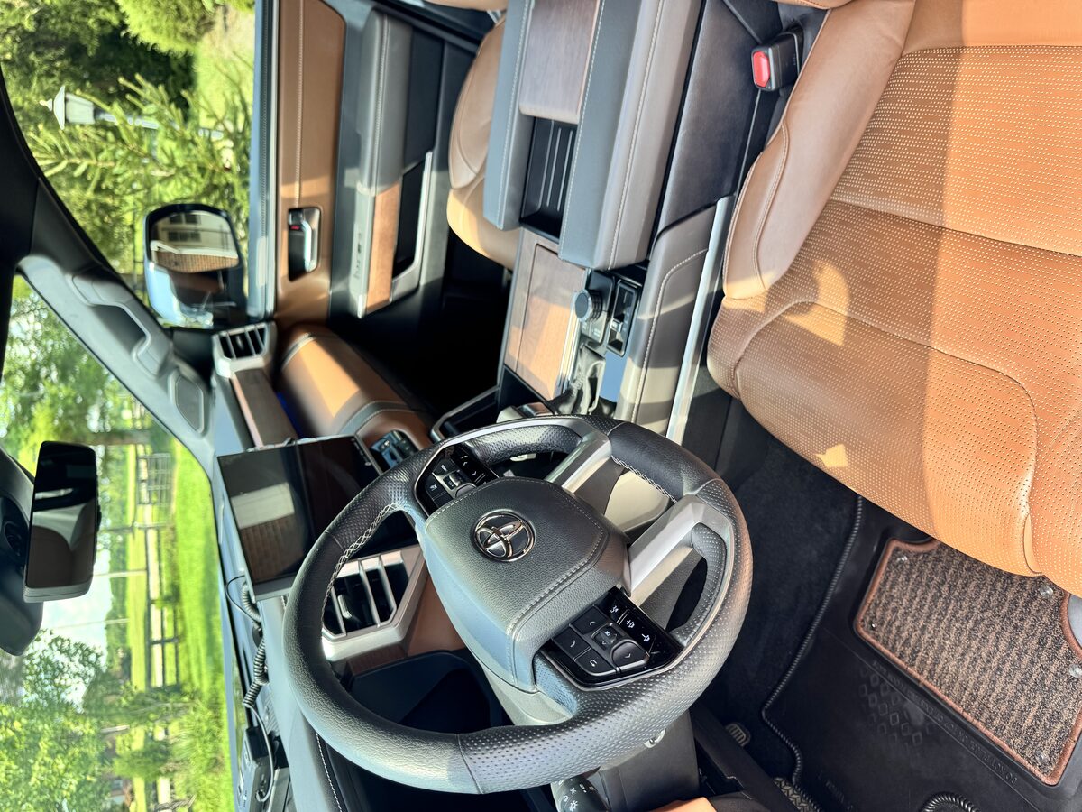 Toyota Tundra tan leather interior detailed by Perfect Touch